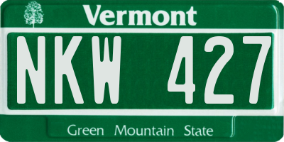 VT license plate NKW427