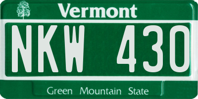 VT license plate NKW430