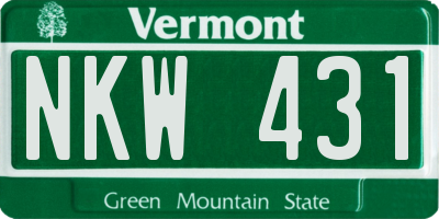 VT license plate NKW431
