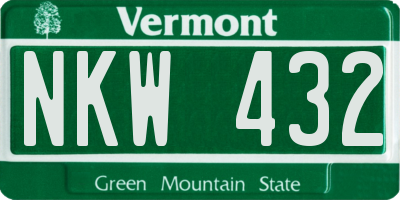 VT license plate NKW432