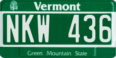 VT license plate NKW436