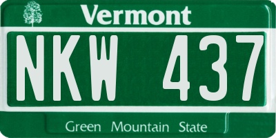 VT license plate NKW437