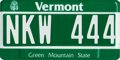VT license plate NKW444