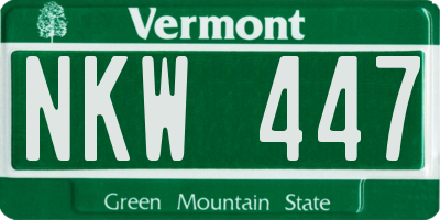 VT license plate NKW447