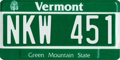 VT license plate NKW451