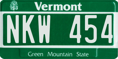 VT license plate NKW454
