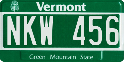 VT license plate NKW456