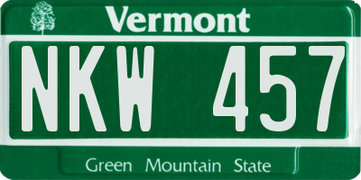 VT license plate NKW457