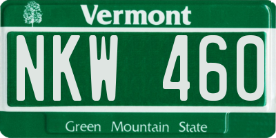 VT license plate NKW460