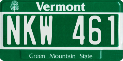 VT license plate NKW461