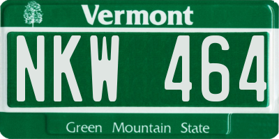 VT license plate NKW464