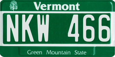 VT license plate NKW466