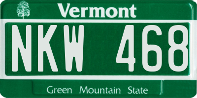 VT license plate NKW468