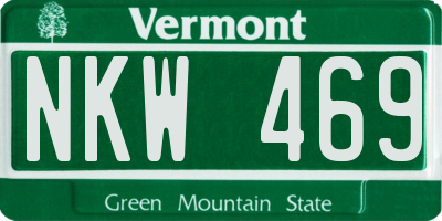 VT license plate NKW469