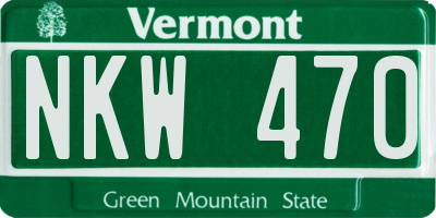 VT license plate NKW470