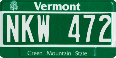 VT license plate NKW472