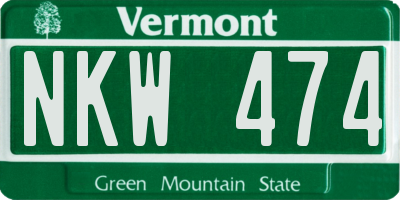 VT license plate NKW474