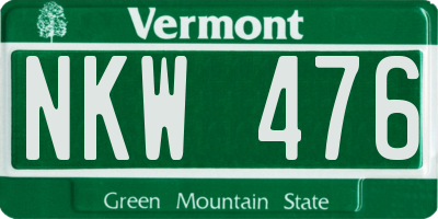VT license plate NKW476