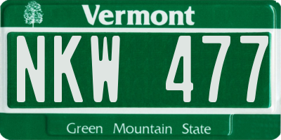 VT license plate NKW477