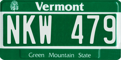 VT license plate NKW479