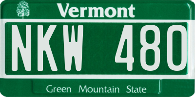 VT license plate NKW480