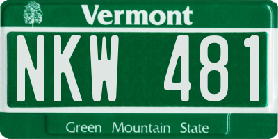 VT license plate NKW481