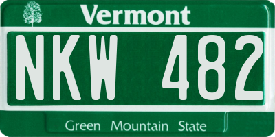 VT license plate NKW482