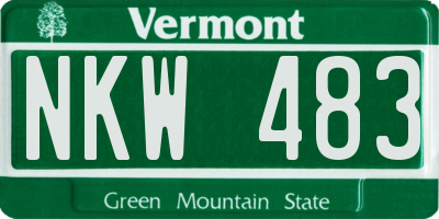 VT license plate NKW483