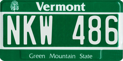 VT license plate NKW486