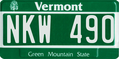 VT license plate NKW490