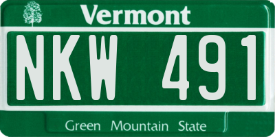 VT license plate NKW491