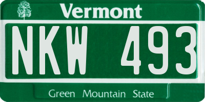 VT license plate NKW493