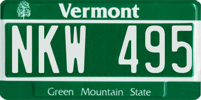 VT license plate NKW495