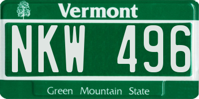 VT license plate NKW496