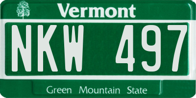 VT license plate NKW497