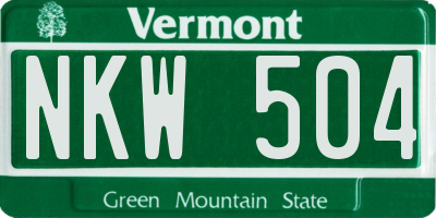 VT license plate NKW504