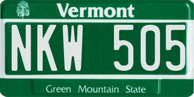 VT license plate NKW505