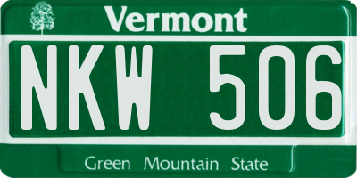 VT license plate NKW506