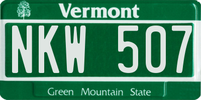 VT license plate NKW507