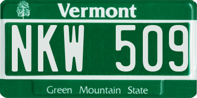 VT license plate NKW509