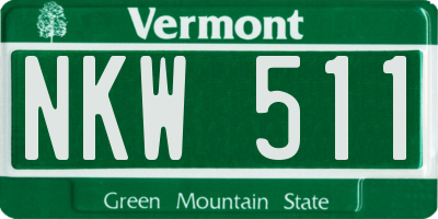 VT license plate NKW511