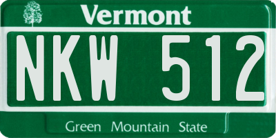 VT license plate NKW512