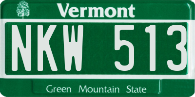 VT license plate NKW513