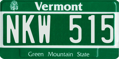 VT license plate NKW515