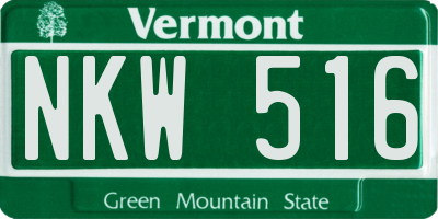 VT license plate NKW516