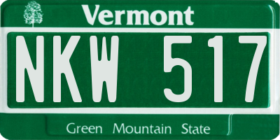 VT license plate NKW517