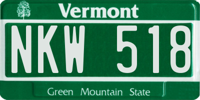 VT license plate NKW518