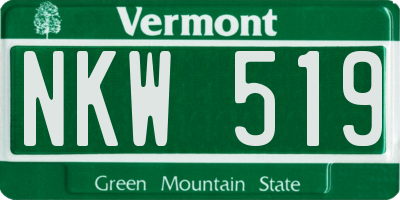 VT license plate NKW519