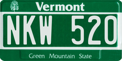 VT license plate NKW520