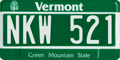 VT license plate NKW521